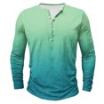 thumbnail image 1 of UAMVSH Mens Gradient Henley Neck Shirts Fashion Long Sleeve T-Shirts Casual Button down Vacation Tops Slim Fit Muscle Pullover(XX-Large,Multicolor 7), 1 of 4