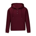 thumbnail image 1 of UAMVSH Mens Hoodies Pullover Drawstring Casual Oversized Sweatshirt Button Up Long Sleeve Soft Hooded Tops with Pocket, 1 of 5