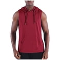 thumbnail image 1 of UAMVSH Mens Hoodies Sleeveless T-Shirts Drawstring Casual Workout Muscle Tee Lightweight Summer Hooded Tank Tops with Pocket, 1 of 7