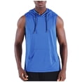 thumbnail image 1 of UAMVSH Mens Hoodies Sleeveless T-Shirts Drawstring Casual Workout Muscle Tee Lightweight Summer Hooded Tank Tops with Pocket, 1 of 7