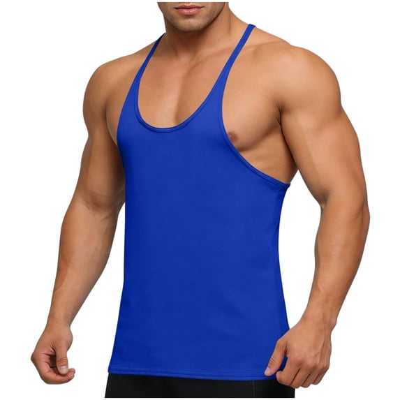 UAMVSH Mens Workout Tank Tops Fitness Sleeveless Muscle Shirts Quick Dry Y-Back Tops Moisture Wicking Breathable Crewneck Tees