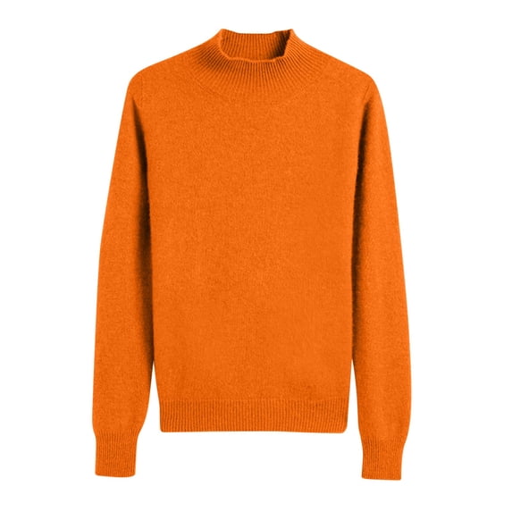 UAMVSH Mock Neck Tops for Women Soft Lightweight Basic Knitted Pullover Sweater Fall Outfits Casual Warm Long Sleeve Shirts