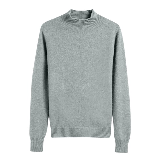 UAMVSH Mock Neck Tops for Women Soft Lightweight Basic Knitted Pullover Sweater Fall Outfits Casual Warm Long Sleeve Shirts