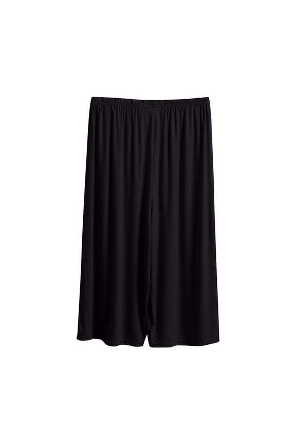 Modal Pajama Capris for Women Slack Palazzo Plus Size Lounge Capri Pants Basic Wide Leg Elastic Waist Summer Sleep Cropped Pants