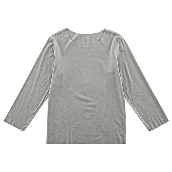 UAMVSH Modal Pajama Shirts for Kids Lightweight Fall Thin Longs Sleeve Casual Pullover Lounge Tops Boys Girls Solid Color Sleep T-Shirts(9-10 Years,Dark Gray)