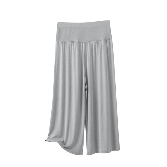 UAMVSH Modal Pajama for Women Soft Lightweight High Elastic Waist Flowy Sleepwear Pleated Front Baggy Wide Leg Lounge Pj Pants(X-Large,Gray)