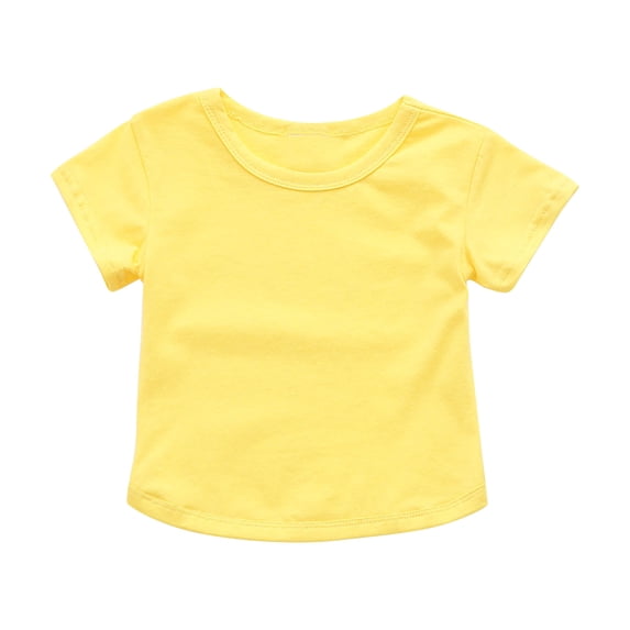 UAMVSH Newborn Baby Girls T Shirts Fashion Cute Crewneck Short Sleeve Tops Toddler Cotton Casual Soft Summer Basic Tees