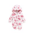 thumbnail image 1 of UAMVSH Newborn Baby Jumpsuit Fleece Sherpa Winter Long Sleeve Hooded Romper Comfy Soft Heart Print Cute Onesies for Baby Girl, 1 of 6
