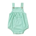 thumbnail image 1 of UAMVSH Newborn Baby Jumpsuit Infant Boys Girls Button Sleeveless Onesies Soft Cute Ribbed Knit Bodysuit with Pocket, 1 of 7