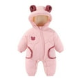 thumbnail image 1 of UAMVSH Newborn Baby Snowsuit with Ears Infant Long Sleeve Hooded Romper Jumpsuit Warm Thick Winter Outwear Coats for Boys and Girls, 1 of 4