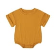 thumbnail image 1 of UAMVSH Newborn Baby Summer Outfits Infant Boys Girls Short Sleeve Bodysuit Solid Color Cute Crewneck Romper 3-24Months, 1 of 6