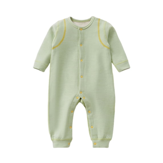 UAMVSH Newborn Boys Girls Long Sleeve Button down Pajama Jumpsuits Warm Fleece Comfortable Lounge Rompers Baby Clothes(0-3 Months,Green)