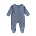 thumbnail image 1 of UAMVSH Newborn Clothes Baby Boy Girl Romper Long Sleeve Button Jumpsuit Cotton Footed One Piece Infant Onesies, 1 of 2