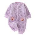 thumbnail image 1 of UAMVSH Newborn Winter Clothes Baby Boy Girl Jumpsuit Fleece Sherpa Thick Romper Infant Button Long Sleeve Onesies with Pockets, 1 of 6