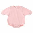 thumbnail image 1 of UAMVSH Oversized Baby Sweatshirt Clothes Lightweight Long Sleeve Plain Jumpsuits Boys Girls Onesie Bodysuit Unisex Infant Fall Rompers(9-12 Months,Pink 1), 1 of 6