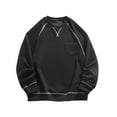 thumbnail image 1 of UAMVSH Oversized Cotton Long Sleeve Sweatshirts for Men Plus Size Casual Crew Neck Athletic Pullover Tops with Chest Pockets(Large,Black), 1 of 7