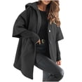 thumbnail image 1 of UAMVSH Oversized Jackets for Women Casual Long Sleeve Hoodie Coats with Pockets Loose Fit Button down Trench Cardigans(Medium,Black), 1 of 7