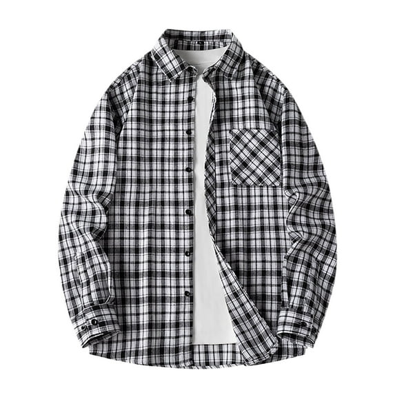 UAMVSH Oversized Long Sleeve Shirts for Men Plus Size Fashion Printed Button down Dress Tops with Chest Pockets Lapel Vacation Clothes(3X-Large,Black 1)