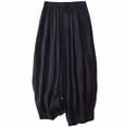 thumbnail image 1 of UAMVSH Oversized Pants for Women Lightweight Double Layered Harem Pants with Drawstring Loose Fit Casual Bloomer Pants(Large,Navy), 1 of 5