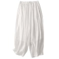 thumbnail image 1 of UAMVSH Oversized Pants for Women Lightweight Double Layered Harem Pants with Drawstring Loose Fit Casual Bloomer Pants(X-Large,White), 1 of 5