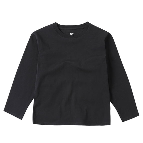 UAMVSH Oversized Shirts for Kids Basic Solid Color Long Sleeve Fall Pullover Tops Loose Fit Lightweight Layering Shirts(7-8 Years,Black)