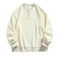 thumbnail image 1 of UAMVSH Oversized Sweatshirts for Men Plus Size Long Sleeve Pullover Tops Classic Button Henley V-Neck Casual Athletic Shirts(5X-Large,Beige), 1 of 7