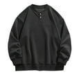 thumbnail image 1 of UAMVSH Oversized Sweatshirts for Men Plus Size Long Sleeve Pullover Tops Classic Button Henley V-Neck Casual Athletic Shirts(5X-Large,Black), 1 of 7