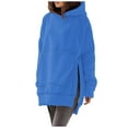 thumbnail image 1 of UAMVSH Oversized Sweatshirts for Women Loose Fit Long Sleeve Hooded Pullover Trendy Fall Winter Side Slit Casual Hoodie with Pockets(Medium,Blue 1), 1 of 7