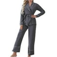 thumbnail image 1 of UAMVSH Pajama Lounge 2 Piece Sets for Women Soft Winter Open Front Kimono Cardigans with Belt Long Sleeve Pants Sleepwear Outfits(MediumGray), 1 of 4