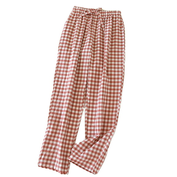 UAMVSH Pajama Pants for Women Drawstring Sleep Bottoms Loungewear Plaid Stretch Comfy Pjs Lounge Pants
