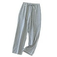 thumbnail image 1 of UAMVSH Pajama Pants for Women Drawstring Sleep Bottoms Loungewear Plaid Stretch Comfy Pjs Lounge Pants, 1 of 3