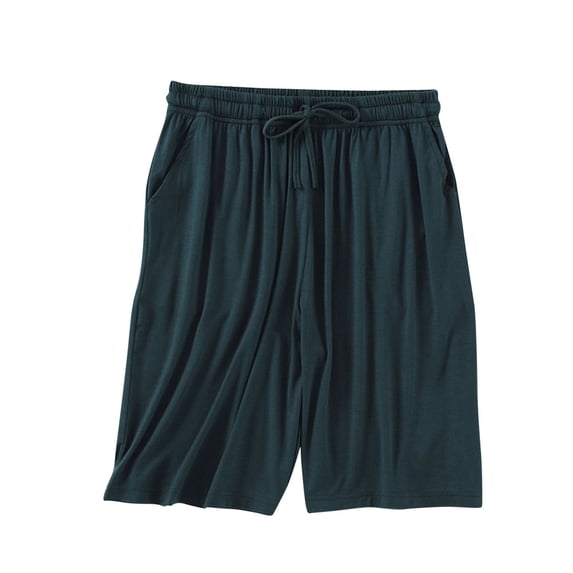 UAMVSH Pajama Shorts for Women Modal Baggy Wide Leg Long Sleep Shorts with Pockets Basic Elastic Waist Drawstring Lounge Pj Shorts
