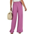thumbnail image 1 of UAMVSH Palazzo Pants for Women Soft Wide Leg Summer Vacation Travel Flowy Lounge Pants Casual Tie Knot Office Work Dress Pants with Pockets, 1 of 7