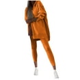thumbnail image 1 of UAMVSH Plus Size 2 Piece Outfits for Women Oversized Sweatsuits Side Slit Hoodies with High Waisted Yoga Leggings Loungewear Sets(XX-LargeOrange), 1 of 5