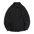 thumbnail image 1 of UAMVSH Plus Size Corduroy Shirts for Men Fall Winter Collared Dressy T-Shirts Warm Comfy Long Sleeve Button down Basic Tops with Pockets(X-Large,Black), 1 of 3