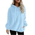 thumbnail image 1 of UAMVSH Plus Size Hoodies for Women Fleece Sherpa Quarter Zip Pullover Tops Comfy Soft Fuzzy Long Sleeve Tops with Pockets for Cold Winter, 1 of 7