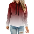 thumbnail image 1 of UAMVSH Plus Size Hoodies for Women Gradient Long Sleeve Oversized Sweatshirt Fall Winter Casual Hooded Tops with Pocket, 1 of 6