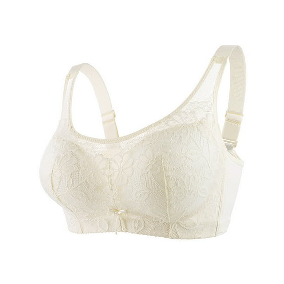 UAMVSH Plus Size Lace Bras for Women Comfort No Padded Underwire Bra Full Coverage Solid Color Everyday Bra