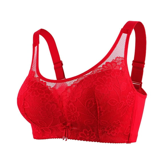 UAMVSH Plus Size Lace Bras for Women Comfort No Padded Underwire Bra Full Coverage Solid Color Everyday Bra