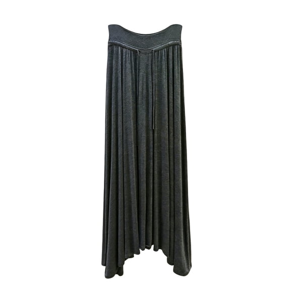 UAMVSH Plus Size Maxi Skirt for Women Summer Flowy Pleated Skirt Drawstring Elastic Waist Casual Long Skirts Comfy Clothes