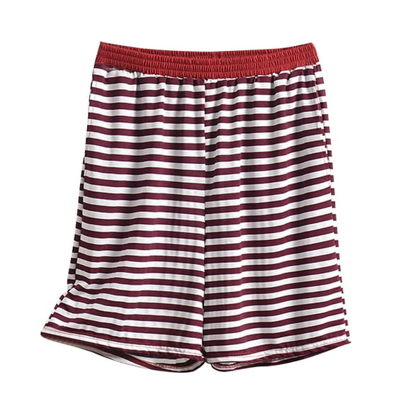 UAMVSH Plus Size Pajama Shorts Comfy Modal Stripe Printed Sleep Shorts with Pockets Soft Summer Elastic Waist Lounge Pj Bottoms