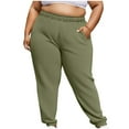 thumbnail image 1 of UAMVSH Plus Size Pangs for Women Loose Fit Casual Athletic Jogger Pants with Pockets Baggy Soft Running Workout Gym Yoga Sweatpants(X-Large,Army Green), 1 of 6