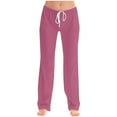 thumbnail image 1 of UAMVSH Plus Size Pants for Women Casual Summer Soft Wide Leg Sweatpants with Pockets Elastic Waist Drawstring Lounge Pants, 1 of 5