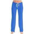 thumbnail image 1 of UAMVSH Plus Size Pants for Women Palazzo Casual Summer Daily Lounge Pants with Pockets Classic Elastic Waist Drawstring Baggy Long Pants, 1 of 5