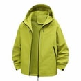 thumbnail image 1 of UAMVSH Plus Size Rain Jackets for Women Soft Waterproof Zip up Long Sleeve Hoodie Raincoats with Pockets Windbreaker Hooded Outerwear(3X-Large,Green), 1 of 7