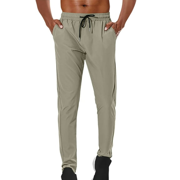 UAMVSH Plus Size Sweatpants for Men Casual Tapered Straight Leg Athletic Pants Basic Outdoor Hiking Fishing Active Pants(X-Large,Khaki)
