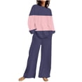 thumbnail image 1 of UAMVSH Plus Size Sweatsuit 2 Piece Outfits for Women Oversized Printed Sweatshirts and Palazzo Wide Leg Pants Lightweight Lounge Sets(X-LargePurple 2), 1 of 4