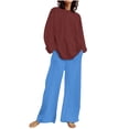 thumbnail image 1 of UAMVSH Plus Size Sweatsuit 2 Piece Outfits for Women Oversized Printed Sweatshirts and Palazzo Wide Leg Pants Lightweight Lounge Sets(MediumSky Blue), 1 of 5