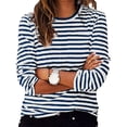 thumbnail image 1 of UAMVSH Plus Size Tops for Women Dressy Casual Long Sleeve Striped Basic Tees Fall Outfits Lightweight Cute Crewneck Tunic Tops, 1 of 6