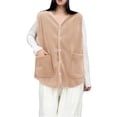thumbnail image 1 of UAMVSH Plus Size Vest for Women Button Down Sleeveless Casual Jackets Oversized Comfy V Neck Fall Winter Outwear with Pockets, 1 of 5